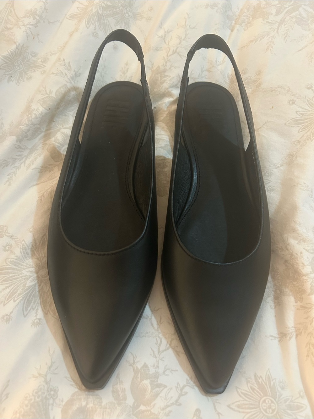 Frye Black Leather Kenzie Slingback Flat NWT and Box - Picture 1 of 8